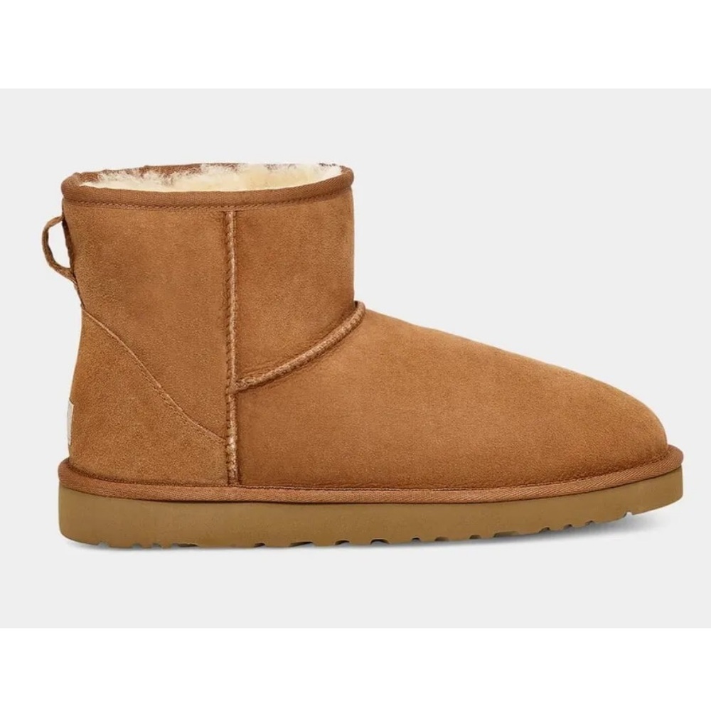 UGG Men's Classic Mini Boot Chestnut Suede Sheepskin Ankle Bootie Slip-On 16 - Picture 1 of 10